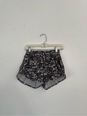 lululemon athletica Black & White Floral Athletic Shorts